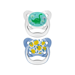 Suzeta Silicon PreVent 6-18 luni, Design Fluture, albastra (2 pack)