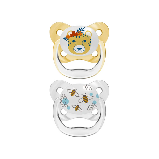 Suzeta Silicon PreVent 6-18 luni, Design Fluture, pentru fetite(2 pack)