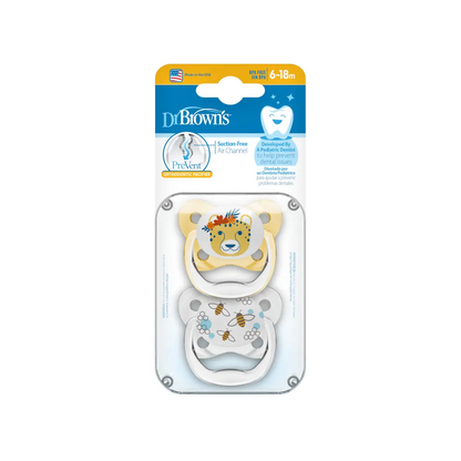 Suzeta Silicon PreVent 6-18 luni, Design Fluture, pentru fetite(2 pack)