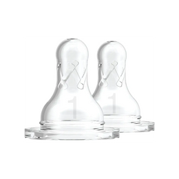 Tetine din silicon pentru biberoane cu gat ingust nivel 1 (0-3 luni) (2 pack)
