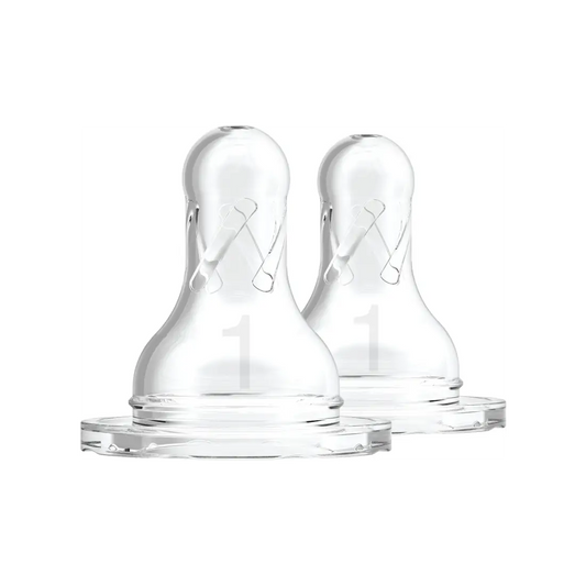 Tetine din silicon pentru biberoane cu gat ingust nivel 1 (0-3 luni) (2 pack)
