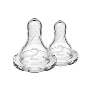 Tetine din silicon pentru biberoane cu gat ingust nivel 2 (3-6 luni) (2 pack)