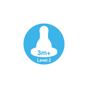 Tetine din silicon pentru biberoane cu gat ingust nivel 2 (3-6 luni) (2 pack)