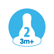 Tetine din silicon pentru biberoane cu gat ingust nivel 2 (3-6 luni) (2 pack)