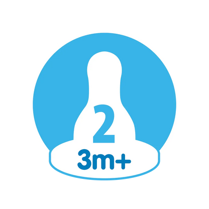 Tetine din silicon pentru biberoane cu gat ingust nivel 2 (3-6 luni) (2 pack)