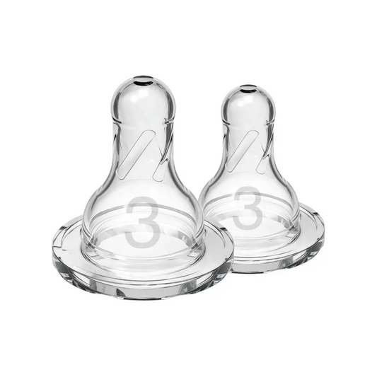 Tetine din silicon pentru biberoane cu gat ingust nivel 3 (6 luni+) (2 pack)