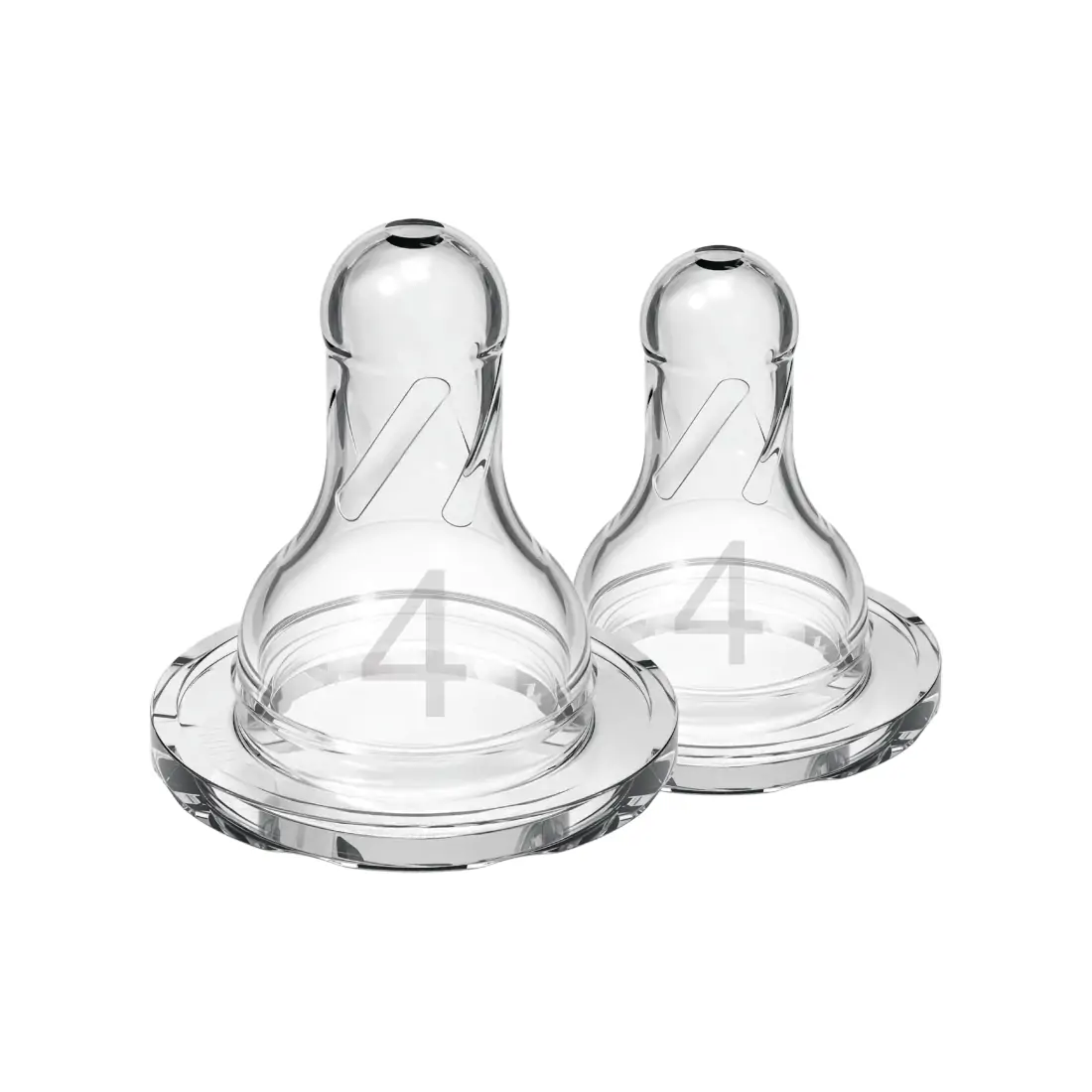 Tetine din silicon pentru biberoane cu gat ingust nivel 4 (9 luni+) (2 pack)