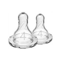 Tetine din silicon pentru biberoane cu gat ingust nivel 4 (9 luni+) (2 pack)