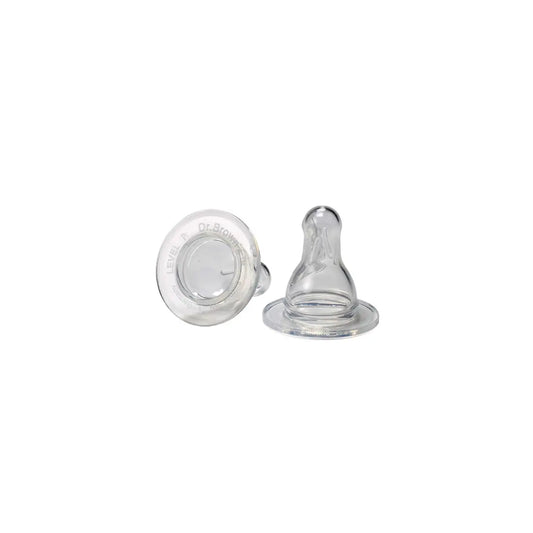 Tetine din silicon pentru biberoane cu gat ingust nivel prematuri (2 pack)