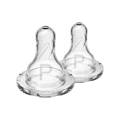 Tetine din silicon pentru biberoane cu gat ingust nivel prematuri (2 pack)