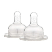 Tetine din silicon pentru biberoane cu Gat Larg nivelul 1 (0-3 luni) (2 pack)