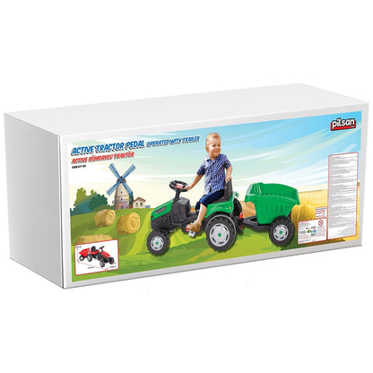 Tractor cu pedale si remorca Pilsan Active with Trailer 07-316 green