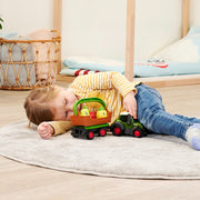 Tractor Simba ABC Freddy Fruit Trailer 30 cm cu lumini, sunete, remorca si figurine