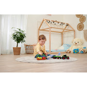 Tractor Simba ABC Freddy Fruit Trailer 30 cm cu lumini, sunete, remorca si figurine