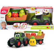 Tractor Simba ABC Freddy Fruit Trailer 30 cm cu lumini, sunete, remorca si figurine